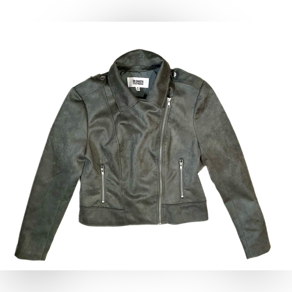 BB Dakota Steve Madden new with tags olive green Moto jacket size medium vegan